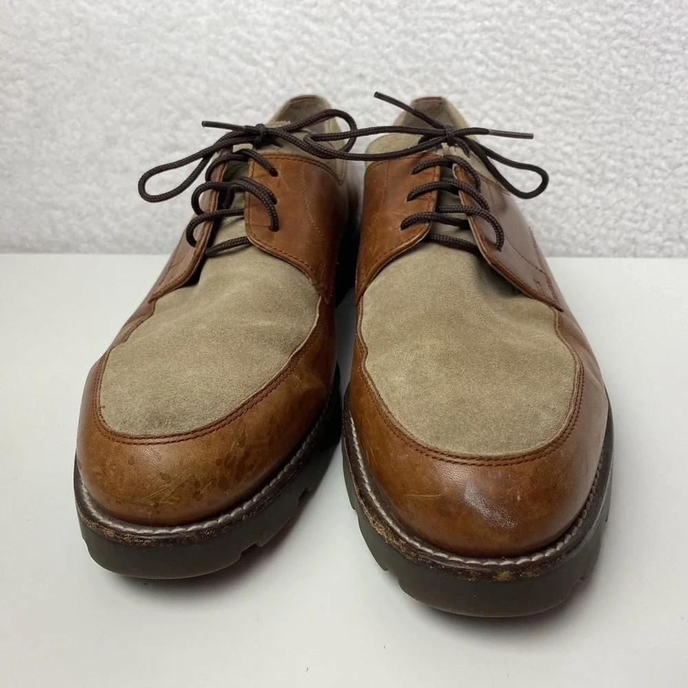Vintage Polo Ralph Lauren Shoes Mens Size 10.5 D Brown Tan Oxford Derby Two Tone